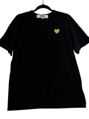 PLAY Comme Des Garcons Black Gold Short Sleeve Tee Shirt Mens Size XXL